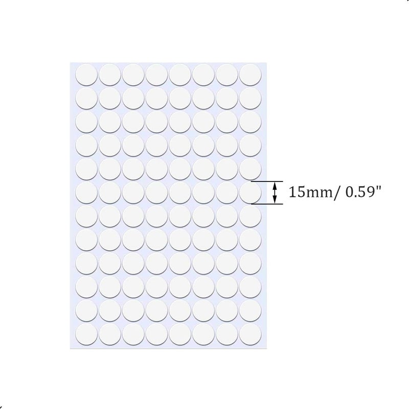 ZXUEZHENG Self-Adhesive Screw Hole Stickers,2-Table 96 in 1 Self-Adhesive Screw Covers Caps Dustproof Sticker 15mm White - Image 2